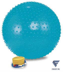 Мяч массажный 1865LW (65см, ножной насос, голубой) - фото 16314