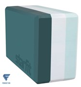 Блок для йоги YB-201 EVA, 22,8х15,2х10 см, 350 гр, изумрудная радуга