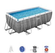 Прямоугольный каркасный бассейн Bestway 56722 + фильтр-насос+лестница (412х201х122см)
