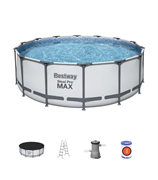 Каркасный бассейн Steel Pro Max Bestway 5612X + насос-фильтр, лестница, тент