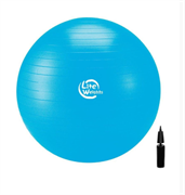 Мяч гимнастический 1867LW 75см антивзрыв, с насосом, голубой